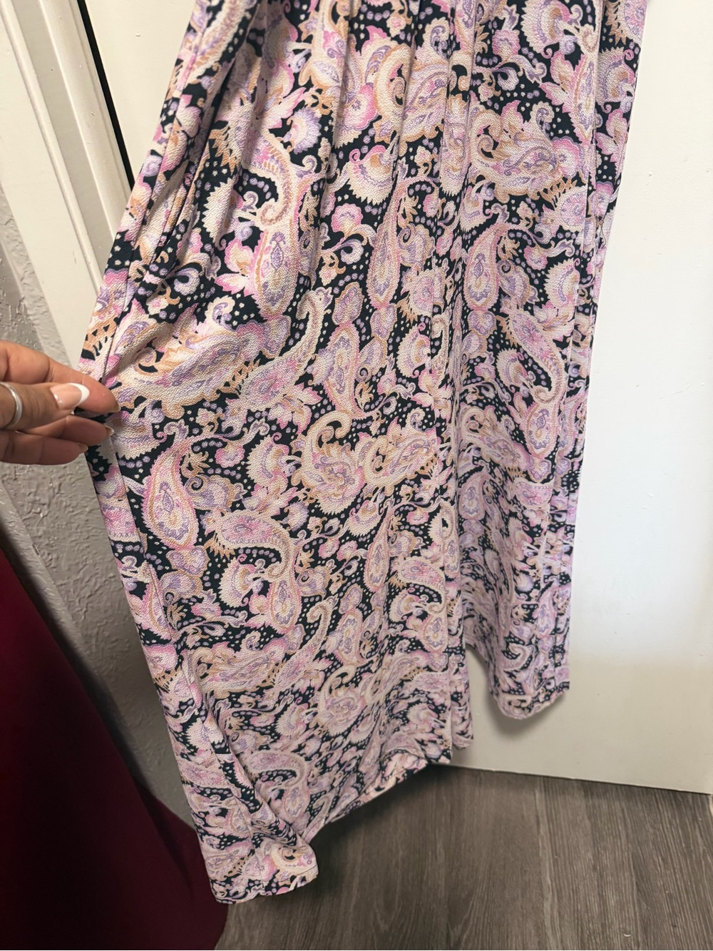 Pink Paisley Ruffle Halter jumpsuit - Picture 3 of 9
